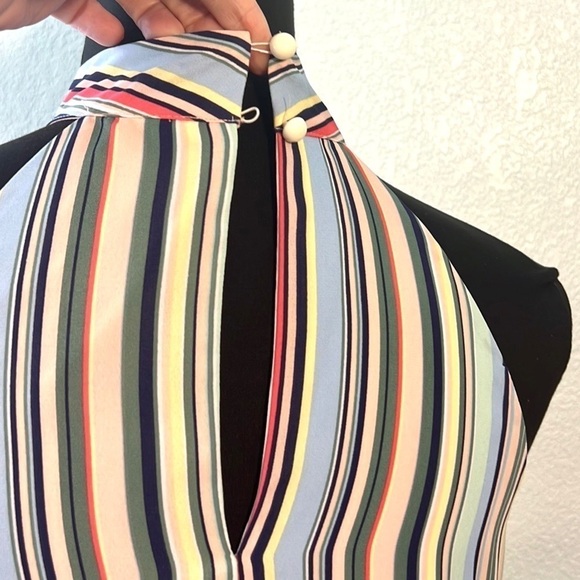 ⭐️Decree,Soft Slimming Vertical Striped Dress, Adorable!Double-Button Closure, S - Picture 5 of 12